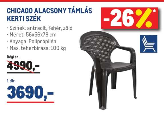 CHICAGO ALACSONY TÁMLÁS KERTI SZÉK