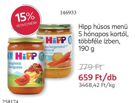 Hipp húsos menü