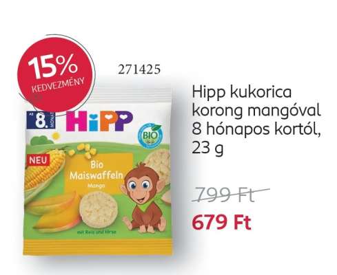 Hipp kukorica korong mangóval