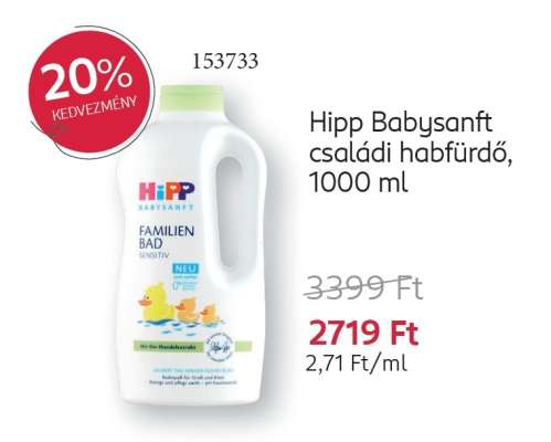 Hipp Babysanft családi habfürdő, 1000 ml