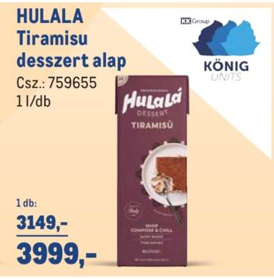 HULALA Tiramisu desszert alap