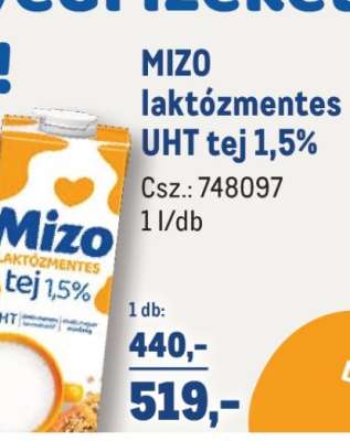 MIZO laktózmentes UHT tej 1,5%