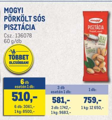 Mogyi pörkölt, sós pisztácia