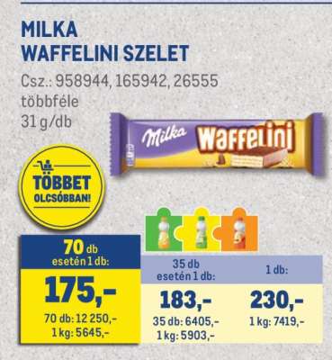 MILKA WAFFELINI SZELET