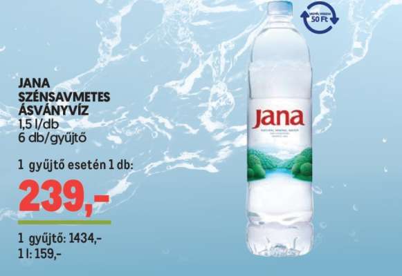 Jana szénsavmentes ásványvíz