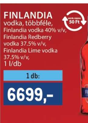 FINLANDIA vodka, többféle