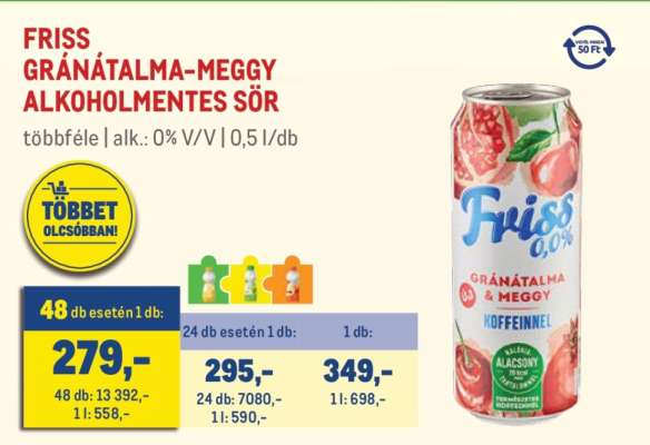 FRISS GRÁNÁTALMA-MEGGY ALKOHOLMENTES SÖR