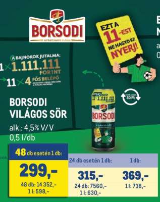 BORSODI Világos sör