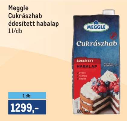 Meggle Cukrászhab édesített habalap