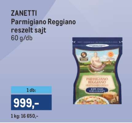 ZANETTI Parmigiano Reggiano reszelt sajt