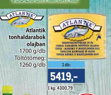 Atlantik tonhaldarabok olajban