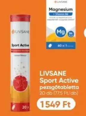 LIVSANE Sport Active pezsgőtabletta