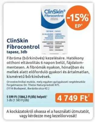 ClinSkin Fibrocontrol tapasz, 3db