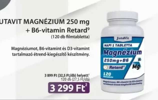 JUTAVIT MAGNÉZIUM 250 mg + B6-vitamin Retard