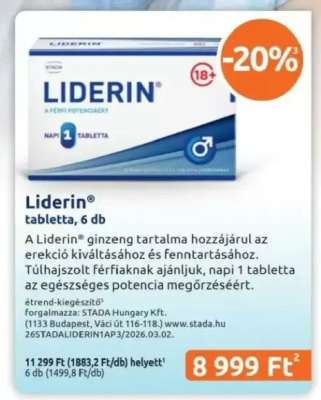 Liderin® tabletta, 6 db