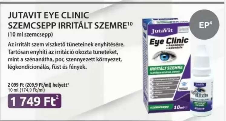 JUTAVIT EYE CLINIC SZEMCSEPP IRRITÁLT SZEMRE