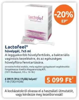 Lactofeel hüvelygél, 7x5 ml