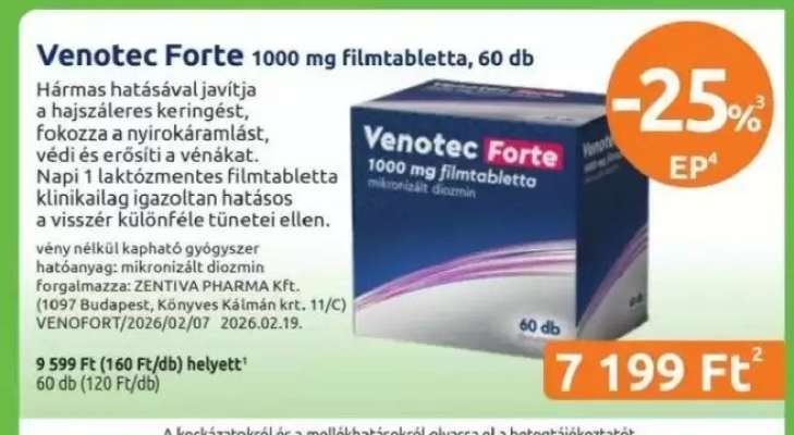 Venotec Forte 1000 mg filmtabletta, 60 db