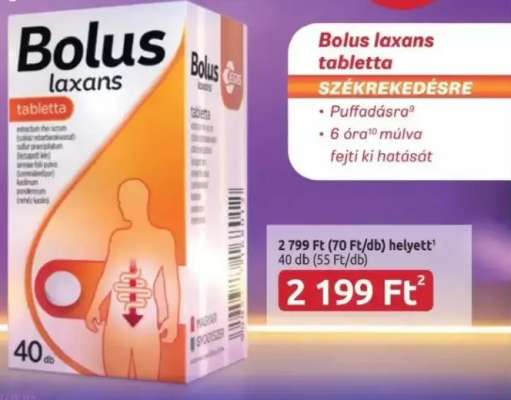 Bolus laxans tabletta