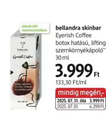 bellandra skinbar Eyerish Coffee