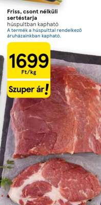 Friss, csont nélküli sertéstarja