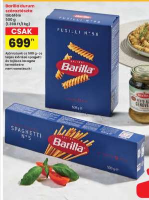 Barilla durum száraztészta többféle