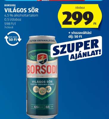 BORSODI Világos sör