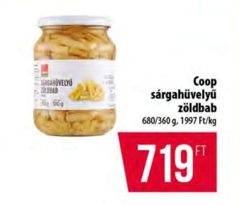 Coop sárgahüvelyű zöldbab