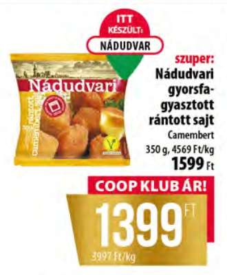 Nádudvari gyorsfagyasztott rántott sajt