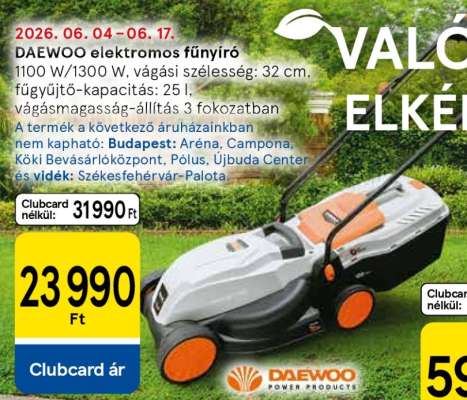 Daewoo elektromos fűnyíró
