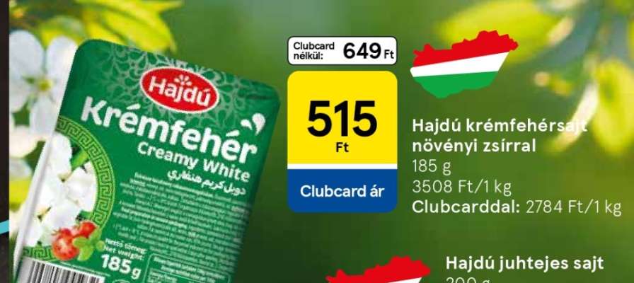 Hajdú krémfehérsajt növényi zsírral