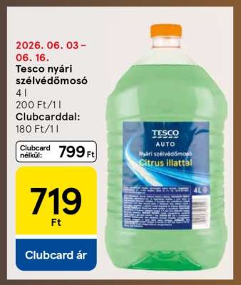 Tesco nyári szélvédőmosó