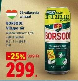 BORSODI Világos sör