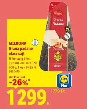 Milbona Grana Padano olasz sajt