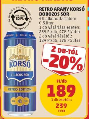 RETRO ARANY KORSÓ DOBOZOS SÖR