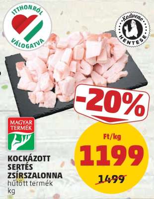 Kockázott Sertés Zsírszalonna