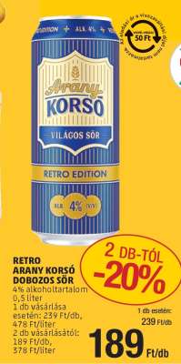 RETRO ARANY KORSÓ DOBOZOS SÖR