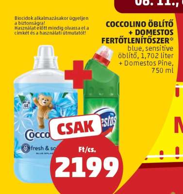 COCCOLINO ÖBLÍTŐ + DOMESTOS FERTŐTLENÍTŐSZER