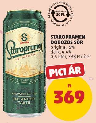 Staropramen dobozos sör
