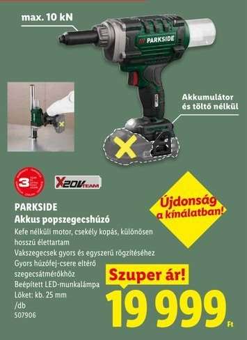 PARKSIDE Akkus popszegecshúzó