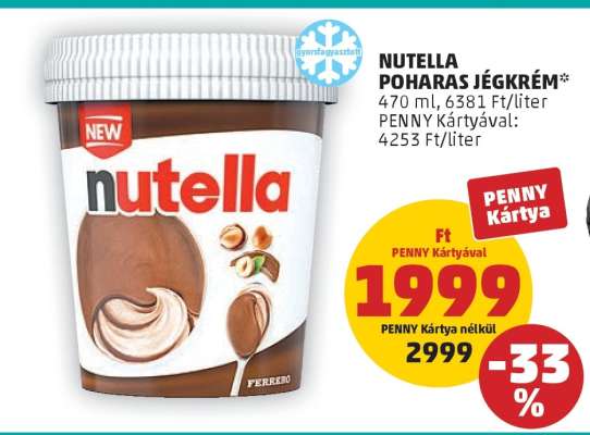 Nutella Poharas Jégkrém