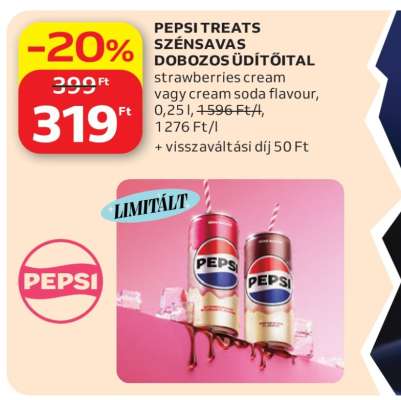 PEPSI TREATS SZÉNSAVAS DOBOZOS ÜDÍTŐITAL