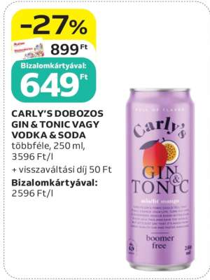 CARLY’S DOBOZOS GIN & TONIC VAGY VODKA & SODA