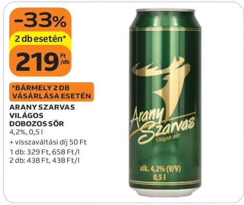 ARANY SZARVAS VILÁGOS DOBOZOS SÖR