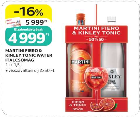 MARTINI FIERO & KINLEY TONIC WATER ITALCSOMAG