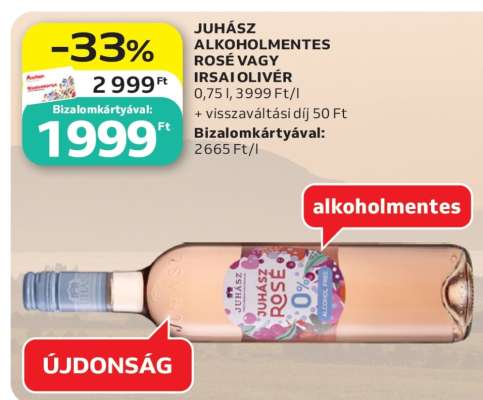 JUHÁSZ ALKOHOLMENTES ROSÉ VAGY IRSAI OLIVÉR