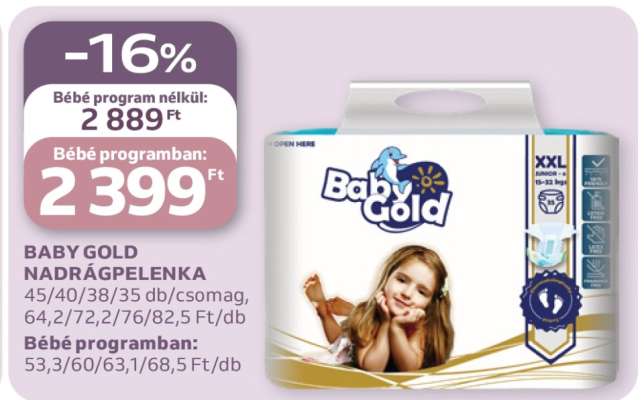 BABY GOLD NADRÁGPELENKA
