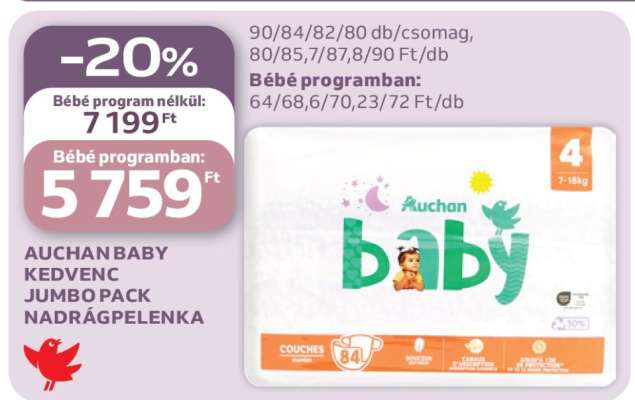 Auchan Baby Kedvenc Jumbo Pack Nadrágpelenka