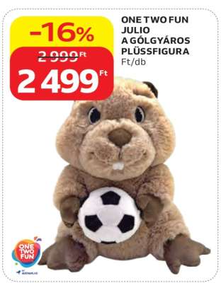 ONE TWO FUN JULIO A GÓLGYÁROS PLÜSSFIGURA