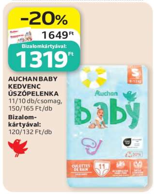 AUCHAN BABY KEDVENC ÚSZÓPELENKA